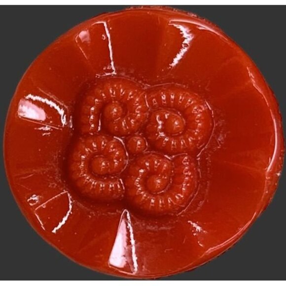 1930s Deep Red Vintage Czechoslovakian Glass Buttons, Crafting Supplies - Picture 5 of 5